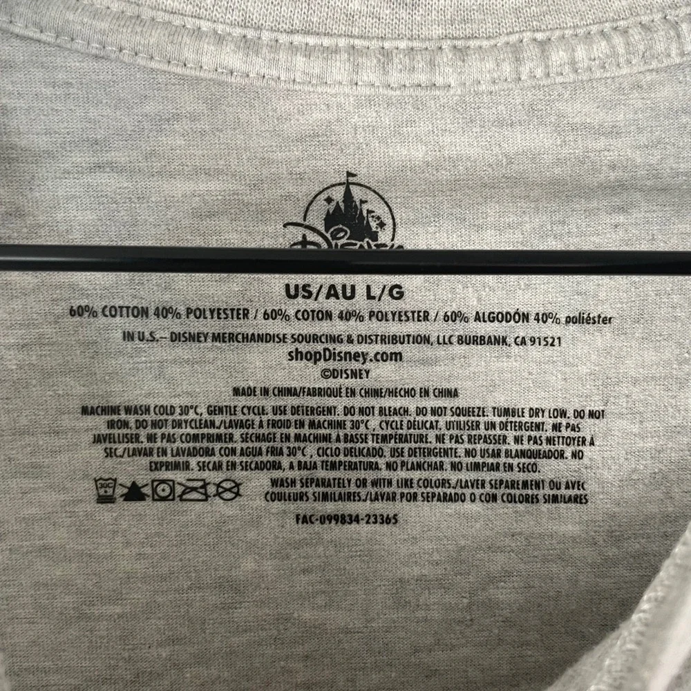 Walt Disney World Mens Large Grey Retro 3D Graphic T-Shirt‎ Mickey Globe Logo